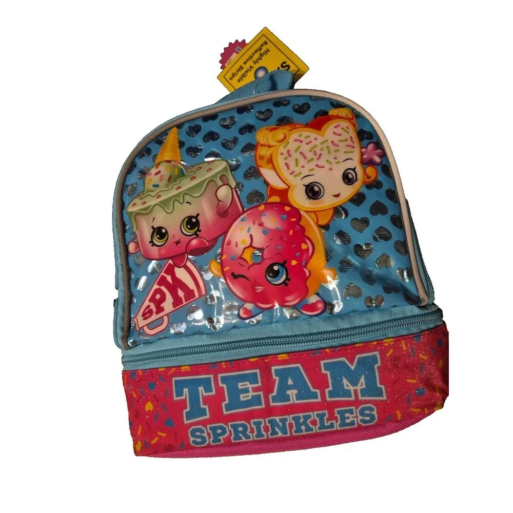 Shopkins Lunch Box Bag Tote Pail Dual Zipper Insulated TEAM SPRINKLES NWT